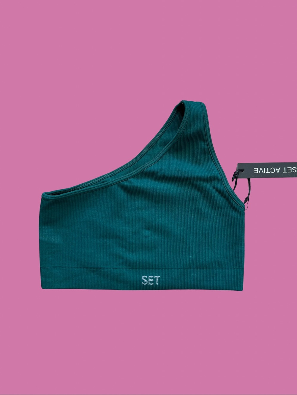 SET ACTIVE NWT Asymmetric Sports Bra Deep Green SIZE EXTRA SMALL Activewear Yoga